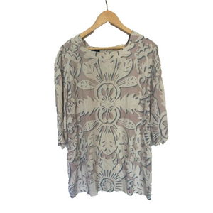 Escada pattern tunic top size 46 xl printed short sleeve